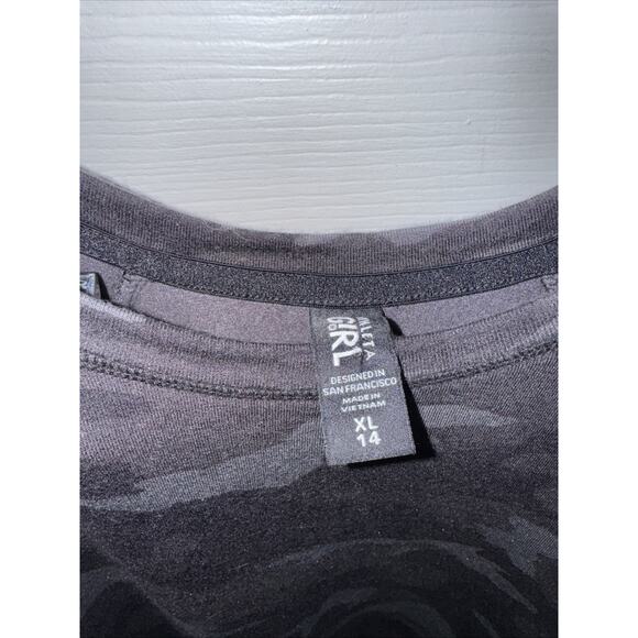 Athleta Girl Cross Your Fingers Sweatshirt Black Camo Size XL 14 - Picture 4 of 6